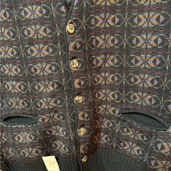 VTG Tricots St Raphael 100% Pure Virgin Wool Mens Button Down Sweater Ve… - Picture 3 of 14